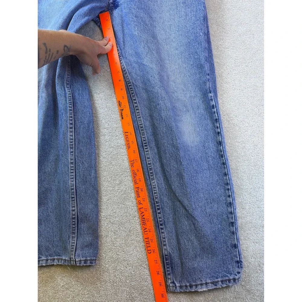 Vintage Levi's 550 Relaxed Fit Jeans Mens 34x30 Blue USA Made Tapered Leg FLAWS
